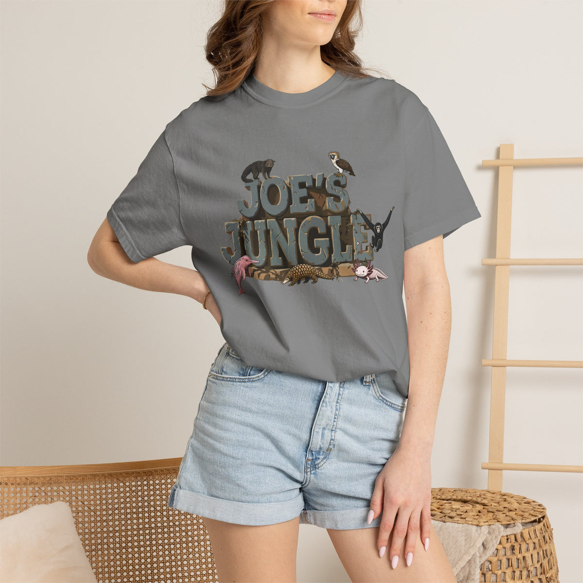 Joe's Jungle First Six Spotline Animals Unisex Garment-Dyed T-shirt