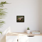 Pink River Dolphin Underwater Scene Framed Matte Canvas