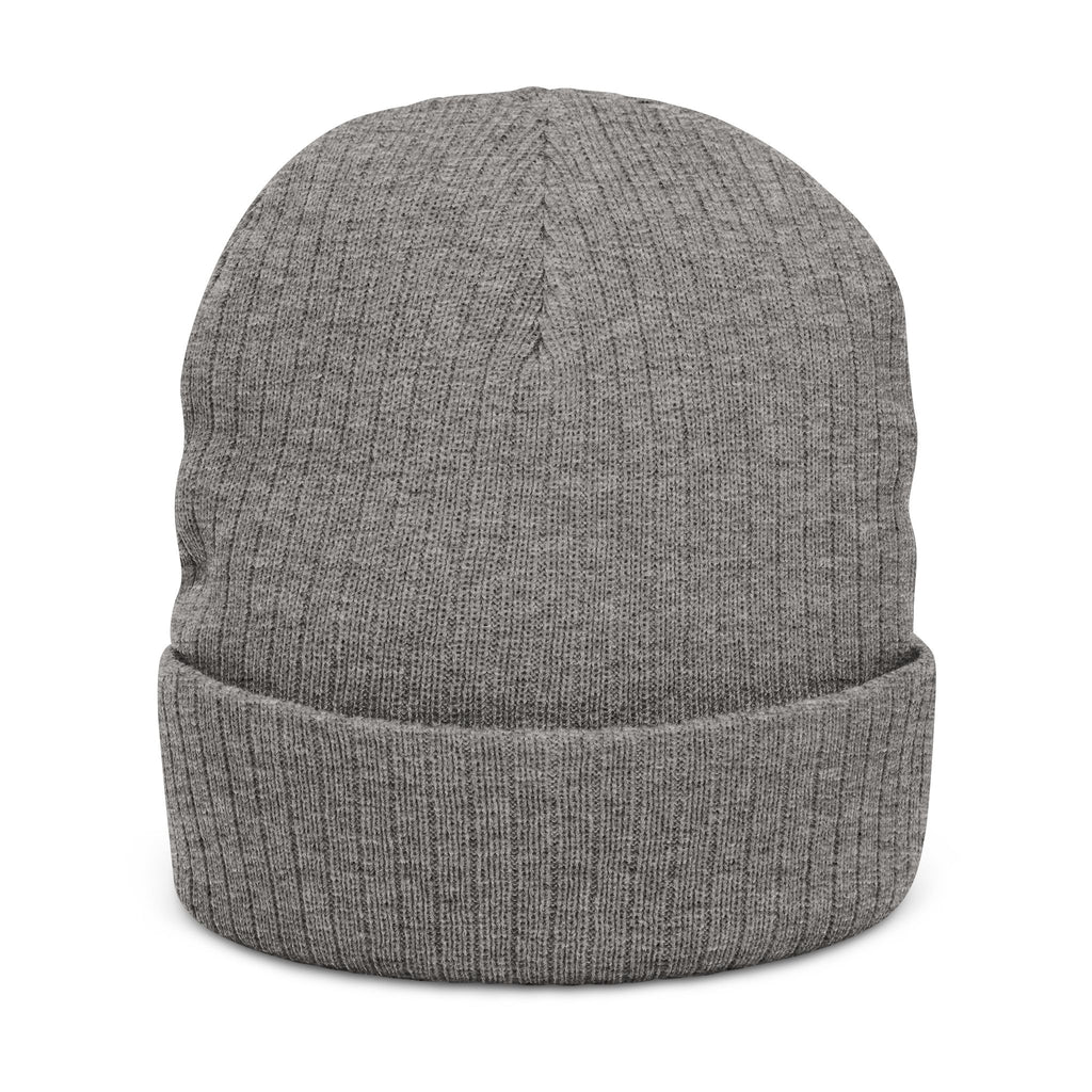 JJ Embroidered Ribbed Knit Beanie