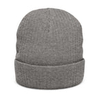 JJ Embroidered Ribbed Knit Beanie