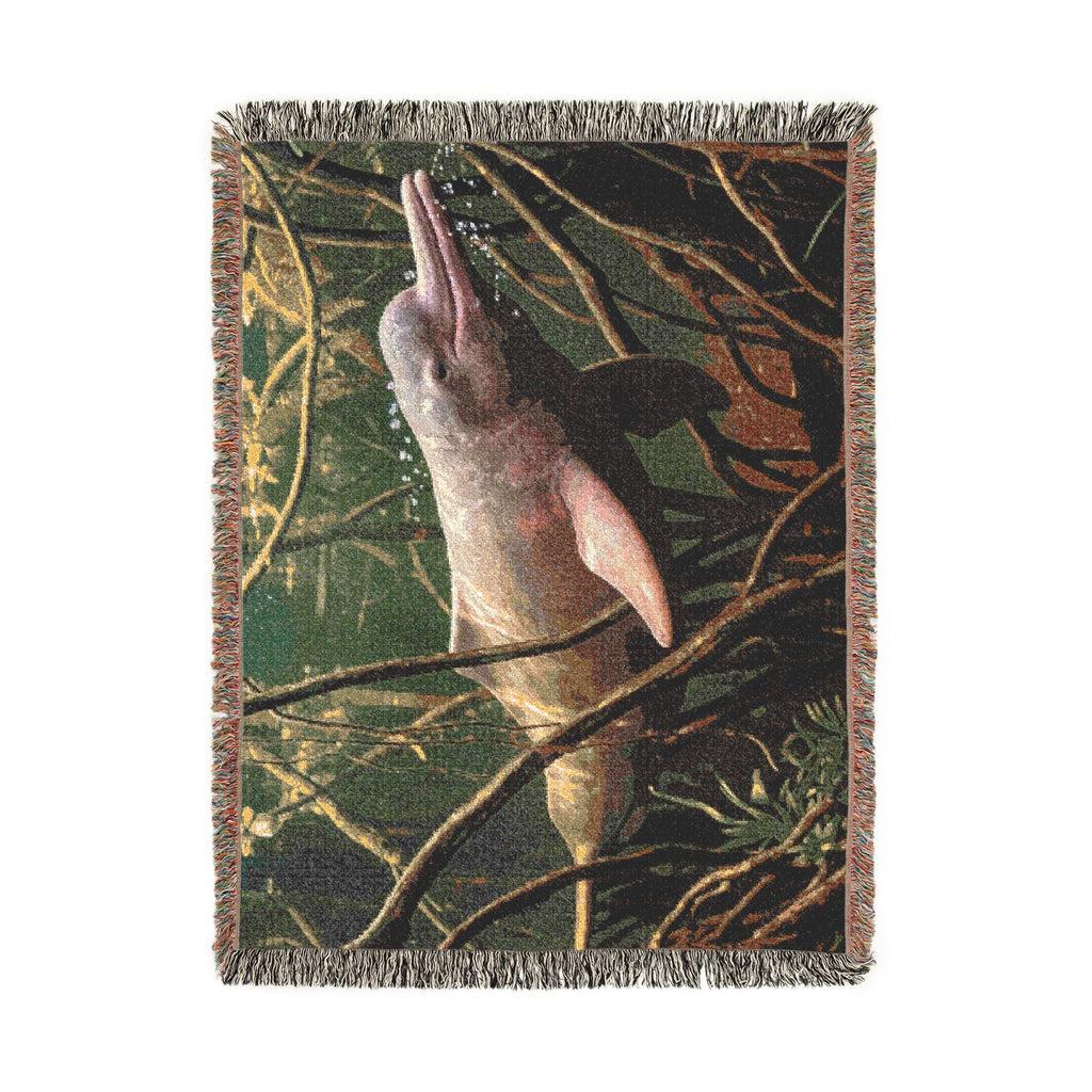 Woven Blanket — Amazon River Dolphin Throw Blanket