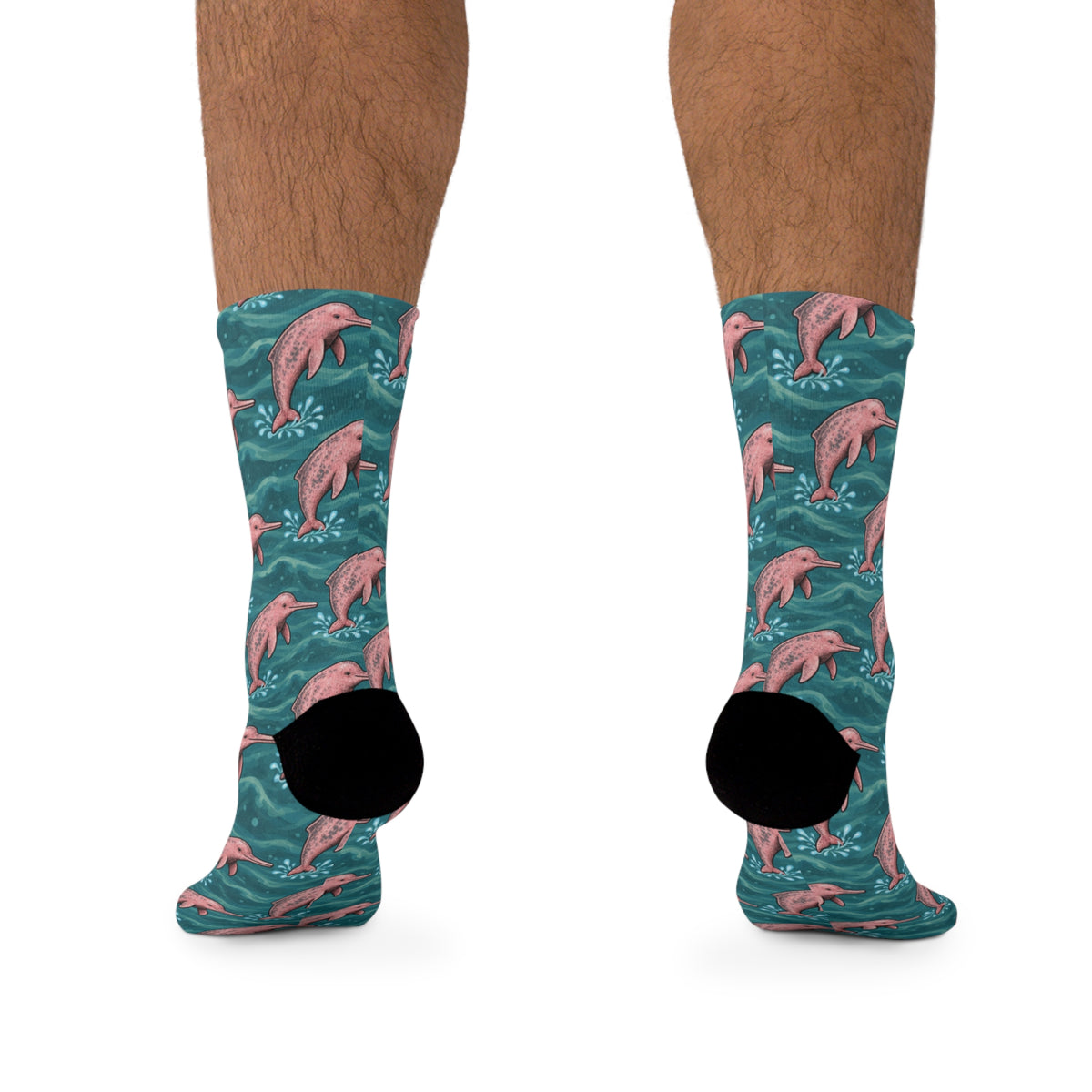Amazon River Dolphin Pattern Fun Recycled Poly Socks
