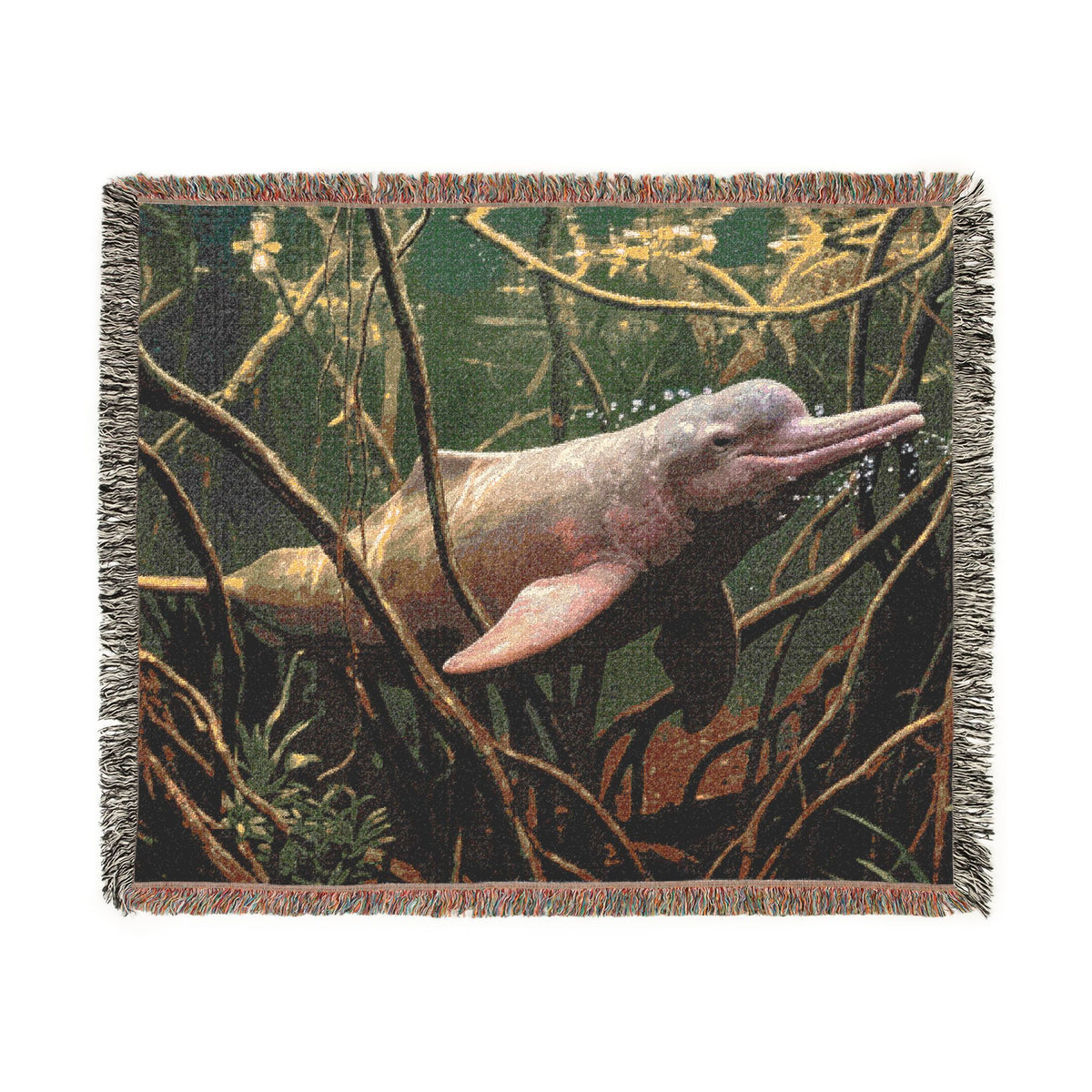 Woven Blanket — Amazon River Dolphin Throw Blanket