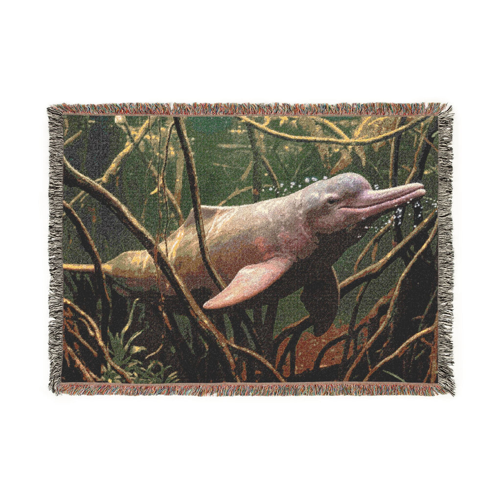 Woven Blanket — Amazon River Dolphin Throw Blanket