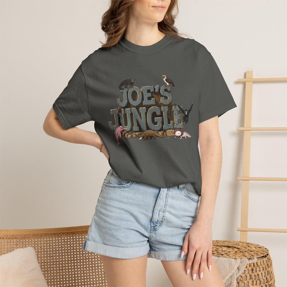 Joe's Jungle First Six Spotline Animals Unisex Garment-Dyed T-shirt