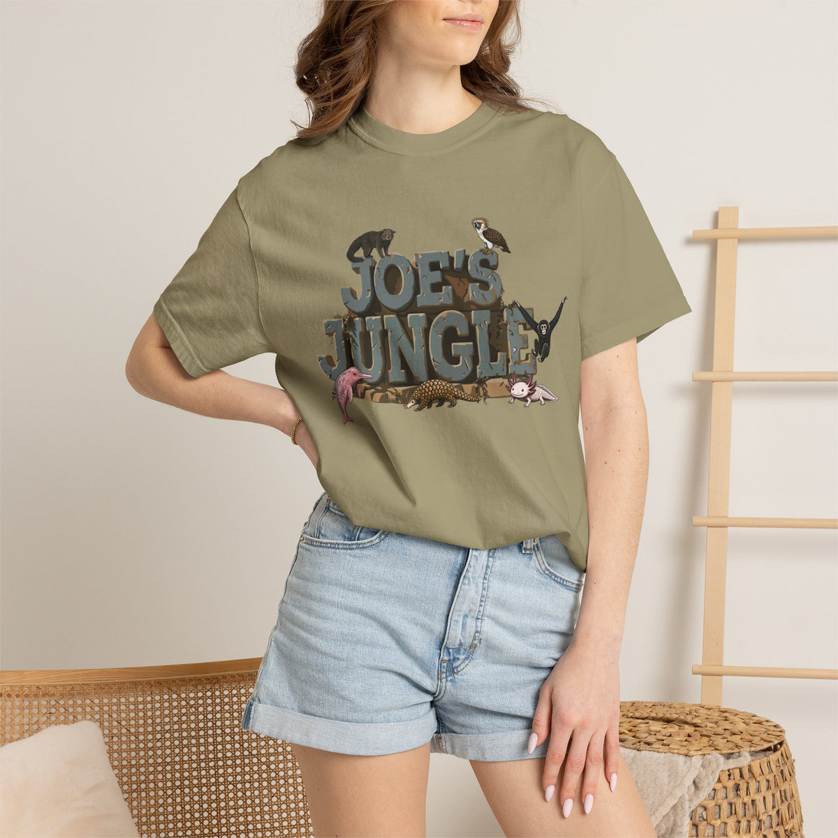 Joe's Jungle First Six Spotline Animals Unisex Garment-Dyed T-shirt