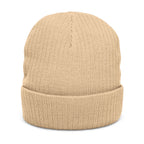 JJ Embroidered Ribbed Knit Beanie