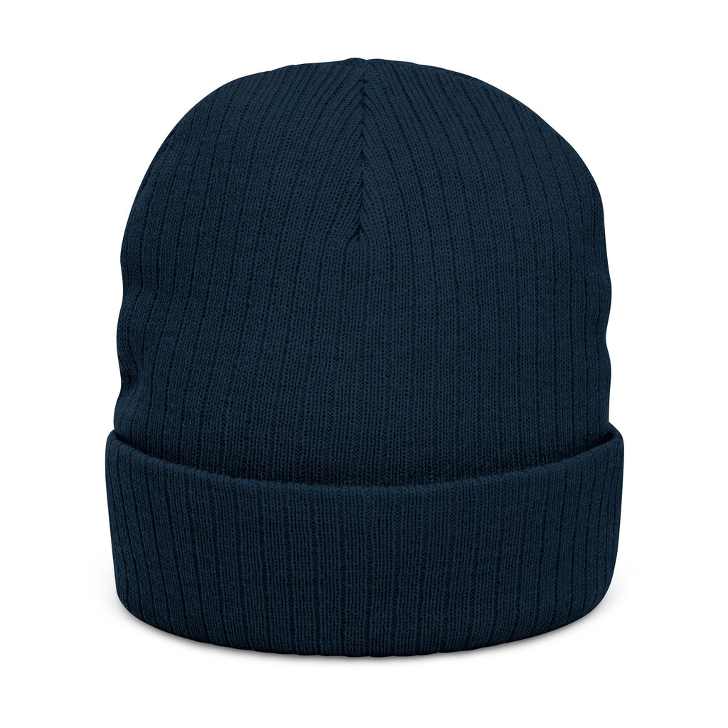 JJ Embroidered Ribbed Knit Beanie