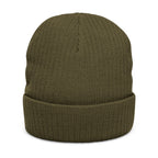 JJ Embroidered Ribbed Knit Beanie