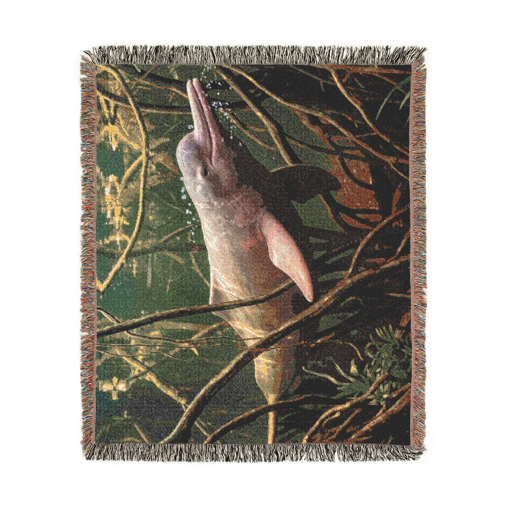 Woven Blanket — Amazon River Dolphin Throw Blanket