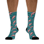 Amazon River Dolphin Pattern Fun Recycled Poly Socks