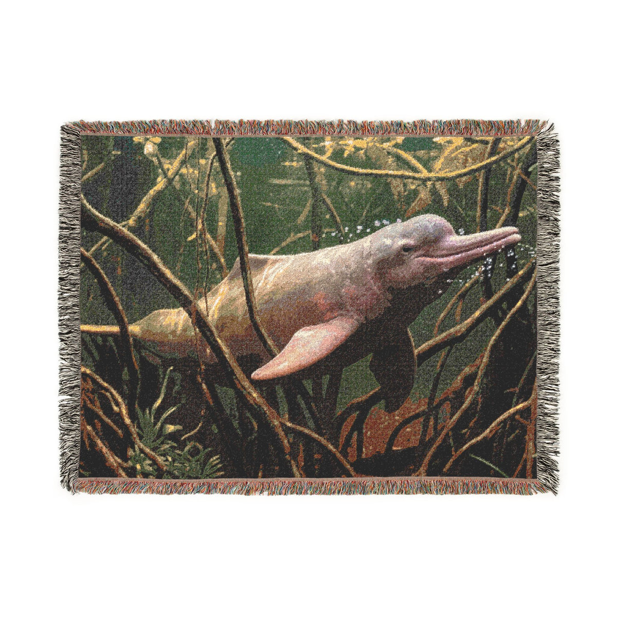 Woven Blanket — Amazon River Dolphin Throw Blanket