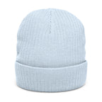 JJ Embroidered Ribbed Knit Beanie