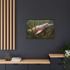 Pink River Dolphin Underwater Scene Framed Matte Canvas